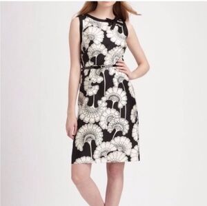 Kate Spade Florence Broadhurst S 4 Black White Floral Silk Sheath